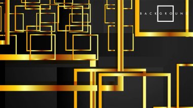 Vektör Modern Soyut Kareler Arka Planlar . siyah ve altın renk degradesi ile. eps 10 şablonu
