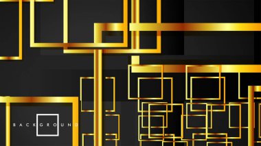 Vektör Modern Soyut Kareler Arka Planlar . siyah ve altın renk degradesi ile. eps 10 şablonu