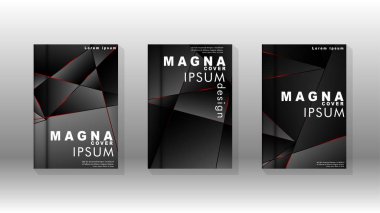 Kapak tasarım deseninin arka planı. Kırmızı üçgen çizgisi. Vektör ön sayfa yazı tipi