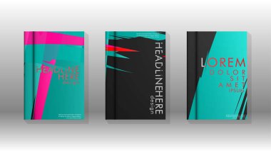 Geometrik tasarım arka planlı kapak kitabı