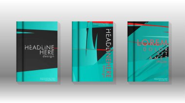 Geometrik tasarım arka planlı kapak kitabı