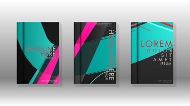 Geometrik tasarım arka planlı kapak kitabı