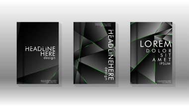 Arka plan kapağı tasarımı lüks çokgen desenler.yeşil üçgen çizgi