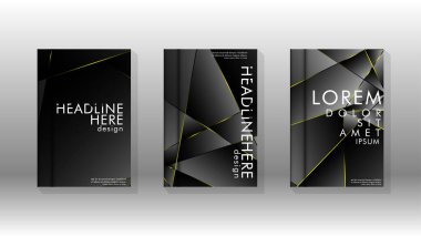 Fantezi çokgen kapak desen arka plan tasarımı. sarı üçgen çizgi