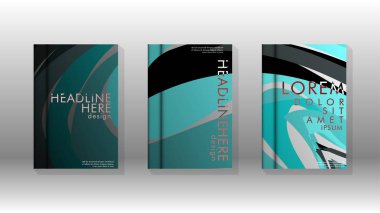 Dalga elemanları ile soyut kapak. kitap tasarım konsepti. Fütüristik iş düzeni. Dijital poster şablonu. Tasarım Vektörü - eps10