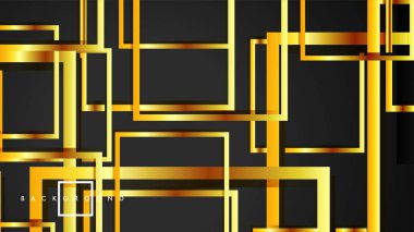 Vektör Modern Soyut Kareler Arka Planlar . siyah ve altın renk degradesi ile. eps 10 şablonu