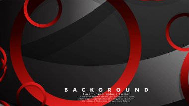Lüks parlak kırmızı koyu halkalar ile soyut metal vektör arka plan