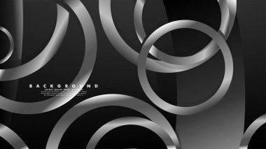 Lüks parlak gri daireler ile soyut metal vektör arka plan
