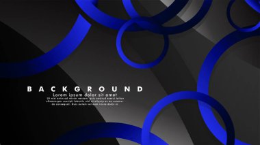 Parlak fantezi mavi siyah daireler ile soyut metal vektör arka plan