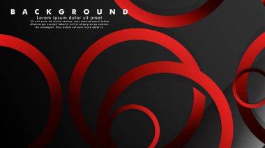 Lüks parlak kırmızı koyu halkalar ile soyut metal vektör arka plan