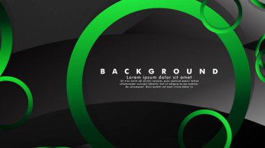 Parlak fantezi yeşil siyah daireler ile soyut metal vektör arka plan