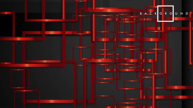 Vektör Modern Soyut Kareler Arka Planlar . siyah ve kırmızı metal renk degradesi ile. eps 10 şablonu