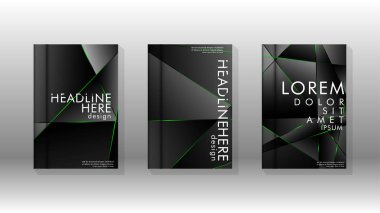 Arka plan kapağı tasarımı lüks çokgen desenler.yeşil üçgen çizgi