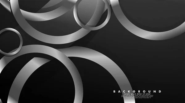Abstraktní kovové vektorové pozadí s luxusními lesklými šedými kruhy — Stockový vektor