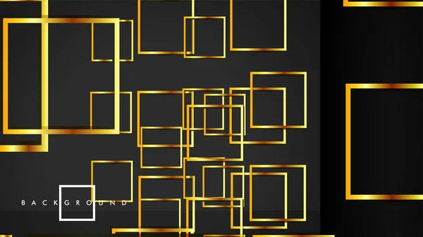Pozadí moderních abstraktních čtverců. s černým a zlatým barevným přechodem. Šablona EPS 10 — Stockový vektor