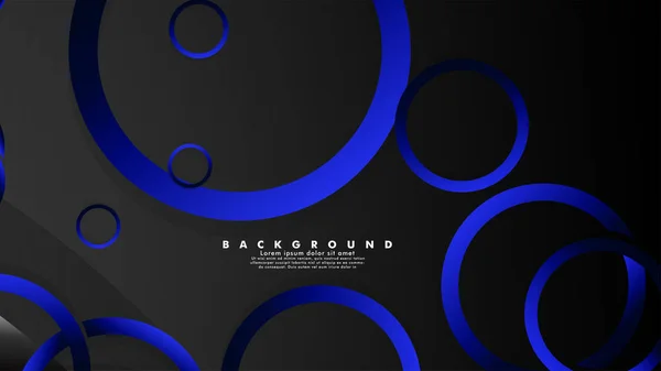 Abstract metal vector background with shiny fancy blue black circles — Stock Vector