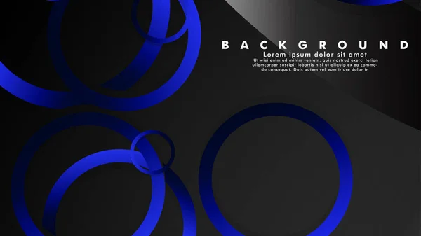 Αφηρημένο μέταλλο διανυσματικό φόντο με λαμπερά φανταχτερά μπλε μαύρους κύκλους — Διανυσματικό Αρχείο
