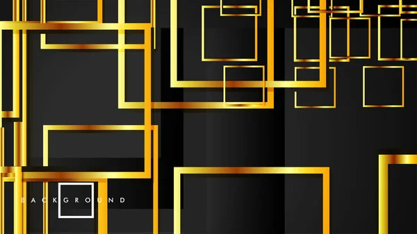 Vektor moderne abstrakte Quadrate Hintergründe. mit schwarzem und goldenem Farbverlauf. Vorlage Folge 10 — Stockvektor