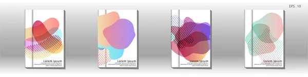 El diseño de la cubierta del libro se arregla con degradados de colores que son líquidos y transparentes — Vector de stock