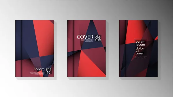 Patrón geométrico mínimo degradado. diseño de un fondo de cubierta triangular con rojo y negro — Vector de stock