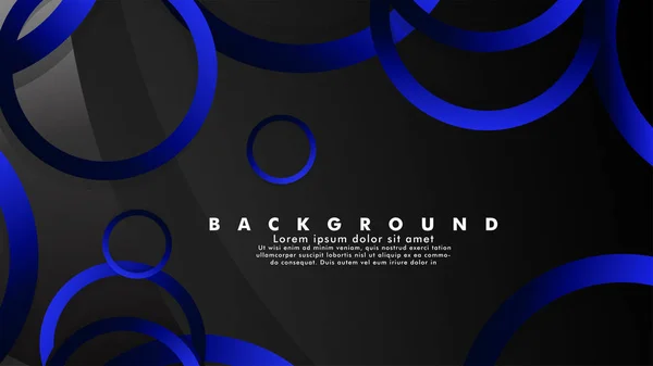 Abstrato metal vetor fundo com brilhante fantasia azul preto círculos —  Vetores de Stock