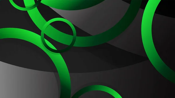 Абстрактный металлический векторный фон с блестящей фантазии зеленые черные круги — стоковый вектор