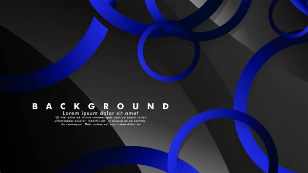 Fond vectoriel métallique abstrait avec des cercles noirs bleus fantaisie brillants — Image vectorielle