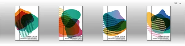O design da capa do livro é organizado com gradientes coloridos que são líquidos e transparentes — Vetor de Stock