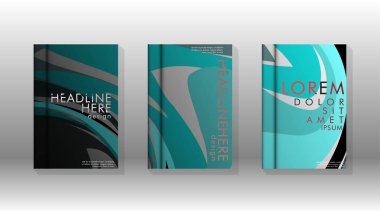 Dalga elemanları ile soyut kapak. kitap tasarım konsepti. Fütüristik iş düzeni. Dijital poster şablonu. Tasarım Vektörü - eps10