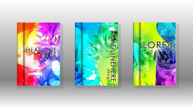 Renkli soyut sprey desenleri ile arka plan kapağı vektör tasarımı. Renk karışımı. Vektör Eps 10. Vektör çizimi