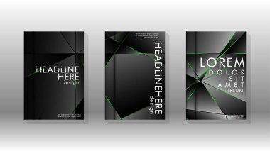 Arka plan kapağı tasarımı lüks çokgen desenler.yeşil üçgen çizgi