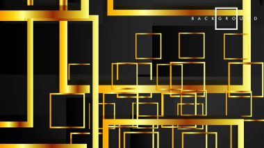 Vektör Modern Soyut Kareler Arka Planlar . siyah ve altın renk degradesi ile. eps 10 şablonu