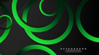Parlak fantezi yeşil siyah daireler ile soyut metal vektör arka plan