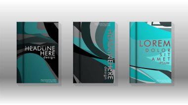 Dalga elemanları ile soyut kapak. kitap tasarım konsepti. Fütüristik iş düzeni. Dijital poster şablonu. Tasarım Vektörü - eps10