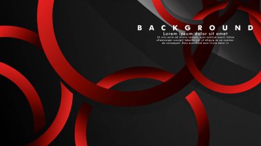 Lüks parlak kırmızı koyu halkalar ile soyut metal vektör arka plan
