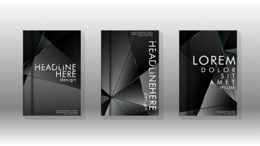 Arka plan kapağı tasarımı lüks çokgen desenler.yeşil üçgen çizgi