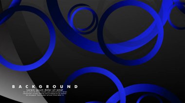 Parlak fantezi mavi siyah daireler ile soyut metal vektör arka plan
