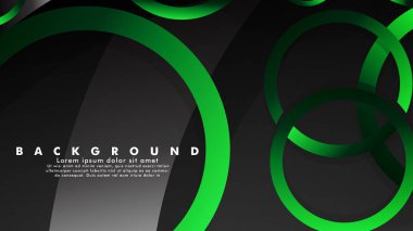 Parlak fantezi yeşil siyah daireler ile soyut metal vektör arka plan