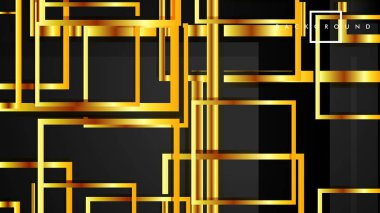 Vektör Modern Soyut Kareler Arka Planlar . siyah ve altın renk degradesi ile. eps 10 şablonu