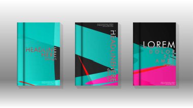 Geometrik tasarım arka planlı kapak kitabı