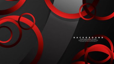 Lüks parlak kırmızı koyu halkalar ile soyut metal vektör arka plan