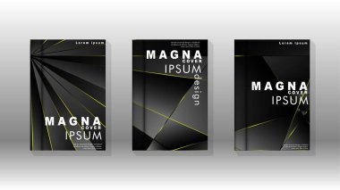 Fantezi çokgen kapak desen arka plan tasarımı. sarı üçgen çizgi