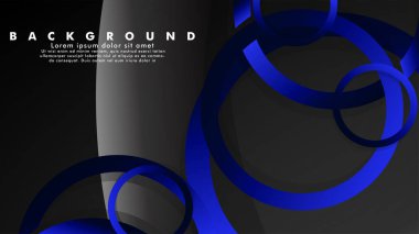Parlak fantezi mavi siyah daireler ile soyut metal vektör arka plan