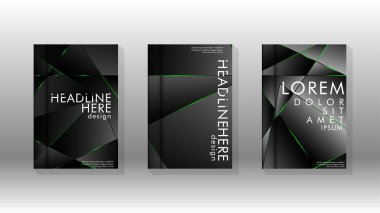 Arka plan kapağı tasarımı lüks çokgen desenler.yeşil üçgen çizgi