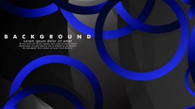 Parlak fantezi mavi siyah daireler ile soyut metal vektör arka plan