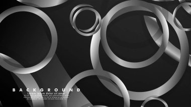 Lüks parlak gri daireler ile soyut metal vektör arka plan