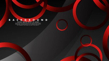 Lüks parlak kırmızı koyu halkalar ile soyut metal vektör arka plan