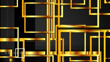 Vektör Modern Soyut Kareler Arka Planlar . siyah ve altın renk degradesi ile. eps 10 şablonu