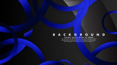 Parlak fantezi mavi siyah daireler ile soyut metal vektör arka plan