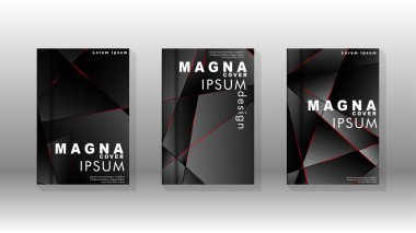 Kapak tasarım deseninin arka planı. Kırmızı üçgen çizgisi. Vektör ön sayfa yazı tipi